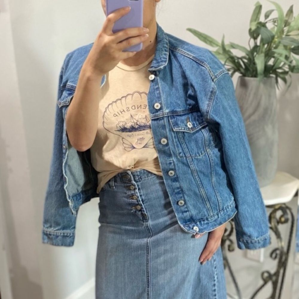 Vintage Arizona Denim Jean Jacket Button Down Closure - Picture 2 of 9